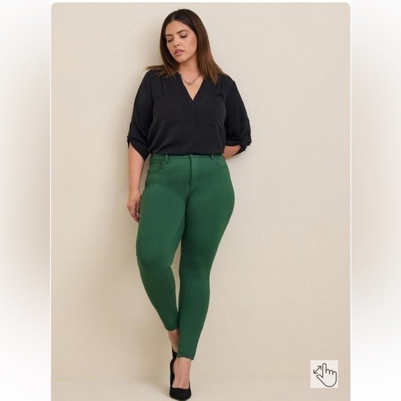 torrid Pants - Torrid Skinny Studio Green Luxe Ponte Mid-Rise Pant Womens 14R Dress Pants Ankle